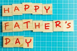 alphabet on small plate on wood table for Father  day image. photo