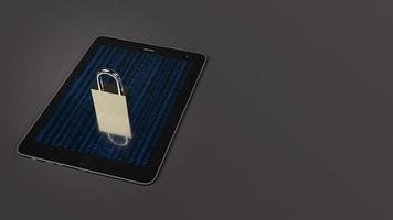 Table and master key 3d rendering for security technology  concept. photo