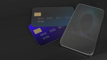 mobile and credit card for cybersecurity concept 3d rendering. photo