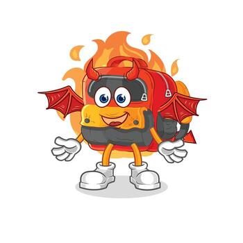 carácter de vector de mochila escolar