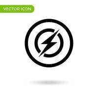 thunder bolt circle icon. minimal and creative icon isolated on white background. vector illustration symbol mark