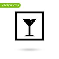 frágil icono de transporte de vidrio. icono mínimo y creativo aislado sobre fondo blanco. marca de símbolo de ilustración vectorial vector