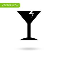 frágil icono de transporte de vidrio. icono mínimo y creativo aislado sobre fondo blanco. marca de símbolo de ilustración vectorial vector