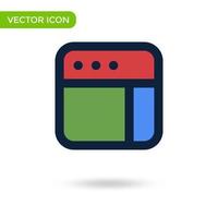 icono de la ventana del navegador. icono mínimo y creativo aislado sobre fondo blanco. marca de símbolo de ilustración vectorial vector