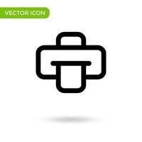 icono de la impresora. icono mínimo y creativo aislado sobre fondo blanco. marca de símbolo de ilustración vectorial vector