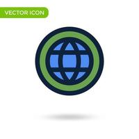 web planet icon. minimal and creative icon isolated on white background. vector illustration symbol mark