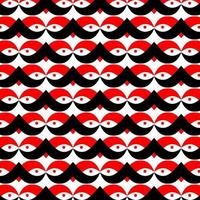 Red and black geometric pattern. Repeated eyes pattern design. vector
