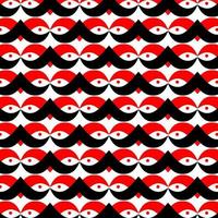 Red and black geometric pattern. Repeated eyes pattern design. vector