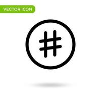 icono de hashtag. icono mínimo y creativo aislado sobre fondo blanco. marca de símbolo de ilustración vectorial vector