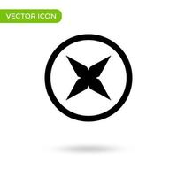 icono de estrella ninja. icono mínimo y creativo aislado sobre fondo blanco. marca de símbolo de ilustración vectorial vector