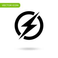 thunder bolt circle icon. minimal and creative icon isolated on white background. vector illustration symbol mark