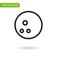 icono de bola de bolos. icono mínimo y creativo aislado sobre fondo blanco. marca de símbolo de ilustración vectorial vector