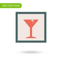 frágil icono de transporte de vidrio. icono mínimo y creativo aislado sobre fondo blanco. marca de símbolo de ilustración vectorial vector