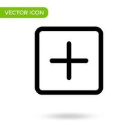 icono más. icono mínimo y creativo aislado sobre fondo blanco. marca de símbolo de ilustración vectorial vector