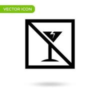 frágil icono de transporte de vidrio. icono mínimo y creativo aislado sobre fondo blanco. marca de símbolo de ilustración vectorial vector