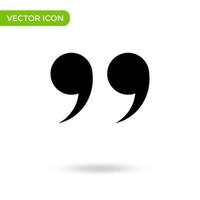 quote symbol icon. minimal and creative icon isolated on white background. vector illustration symbol mark