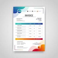 Abstract modern colorful business invoice template. Quotation Invoice Layout Template Paper Sheet Include of Accounting, Price, Tax and Quantity. Vector illustration of Finance Document