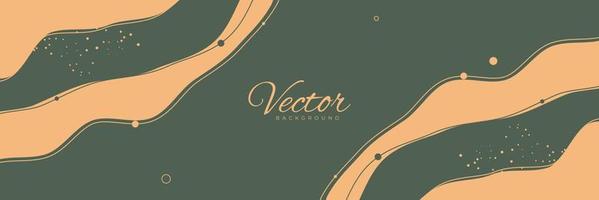 Abstract green Minimal  long vector banner, Organic shape hand draw background design with copy space for text. for home decor, cover, and wallpaper. banner.  frame, prints, canvas prints, posters,