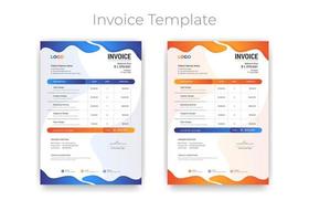 Abstract modern gradient style business invoice template. Quotation Invoice Layout Template Paper Sheet Include Accounting, Price, Tax, and Quantity. With color variation Vector illustration of
