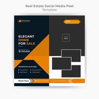 Abstract modern creative real estate social media post template and web banner design. Suitable for social media post and web internet ads, modern real estate square editable banner template vector