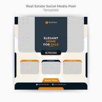 Abstract modern real estate social media post template and web banner creative design. modern real estate square editable banner template. vector