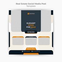 Abstract modern real estate social media post template and web banner creative design. modern real estate square editable banner template. vector