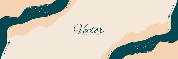 Abstract Creative Minimal long vector banner. With hand drawn illustration summer backgrounds in minimal trendy style with copy space for text - Facebook cover, Poster, Banner