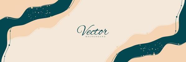 Abstract Creative Minimal long vector banner. With hand drawn illustration summer backgrounds in minimal trendy style with copy space for text - Facebook cover, Poster, Banner