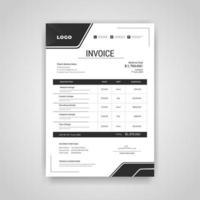 Abstract modern black and white business invoice template. Quotation Invoice Layout Template Paper Sheet Include of Accounting, Price, Tax and Quantity. Vector illustration of Finance Document