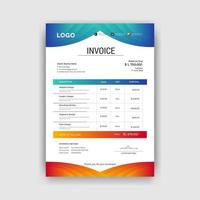 Abstract modern colorful business invoice template in geometric style. Quotation Invoice Layout Template Paper Sheet Include of Accounting, Price, Tax and Quantity. Vector illustration