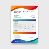 Abstract modern colorful business invoice template. Quotation Invoice Layout Template Paper Sheet Include of Accounting, Price, Tax and Quantity. Vector illustration of Finance Document