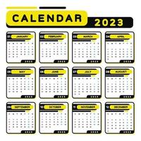 Modern 2023 new year calendar design template vector