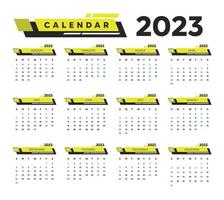 calendario de negocios profesional 2023 en estilo geométrico vector