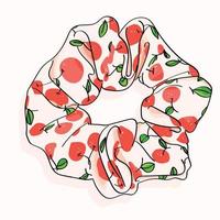 beautiful fruity texture hair scrunchie. vector