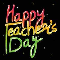 happy teachers day text. vector