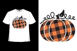 camiseta de decoración de halloween a cuadros de calabaza buena para ropa, tarjeta de felicitación, afiche y diseño de taza.