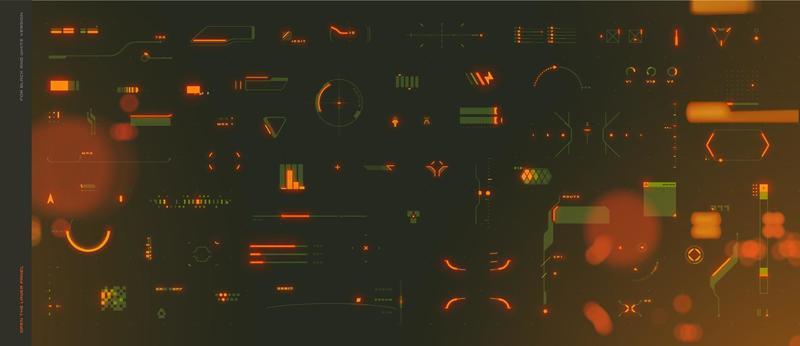 Bunch of random clean modern HUD UI collection vector template