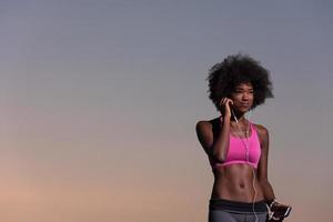 young african american woman in nature photo