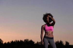 young african american woman in nature photo