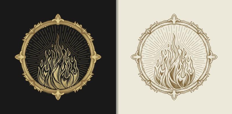 Fire as one of the four elements of nature vector illustration