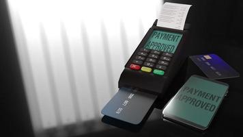 imagen de renderizado 3d de terminales de tarjeta de crédito. foto