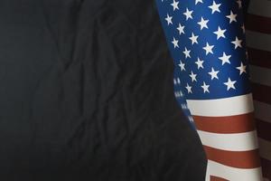 The Veterans Day  concept united states of America flag on black background. photo