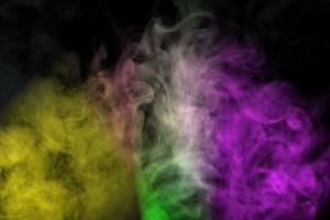 Abstract colorful smoke isolated on black background,Rainbow powder photo