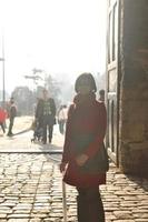 woman visit ancient istambul in turkey photo