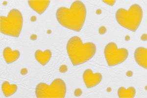 corazón amarillo abstracto aislado en cuero blanco o textura de papel, día de san valentín y concepto de amor. foto