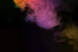 Abstract colorful smoke isolated on black background,Rainbow powder,Out of focus photo