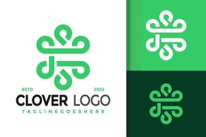 letra c diseño de logotipo de hoja de trébol, vector de logotipos de identidad de marca, logotipo moderno, plantilla de ilustración vectorial de diseños de logotipos