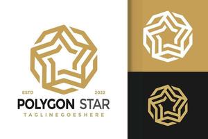 Polygon Star Logo Design, brand identity logos vector, modern logo, Logo Designs Vector Illustration Template