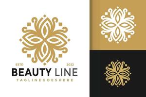 Abstract Flower Bloom Line Logo Design, brand identity logos vector, modern logo, Logo Designs Vector Illustration Template