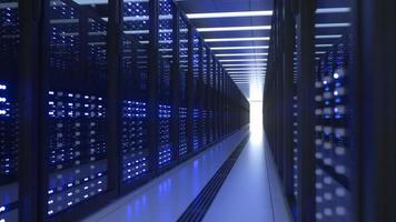 Data Center Computer Racks In Network Security Server Room Cryptocurrency Mining photo